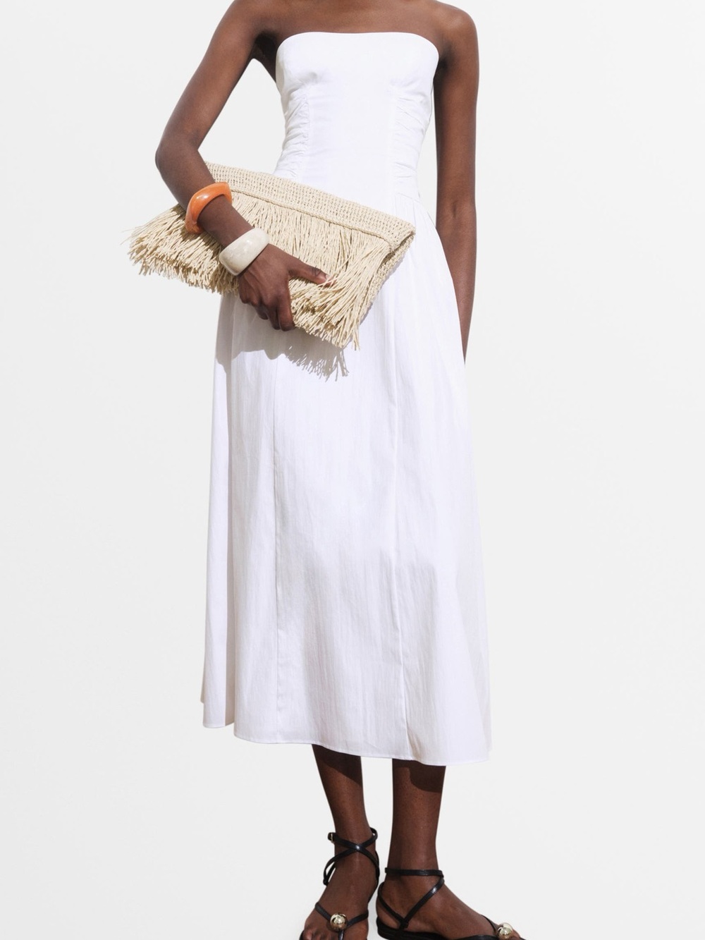 Mango Strapless White Maxi Dress - Picture 2 of 6